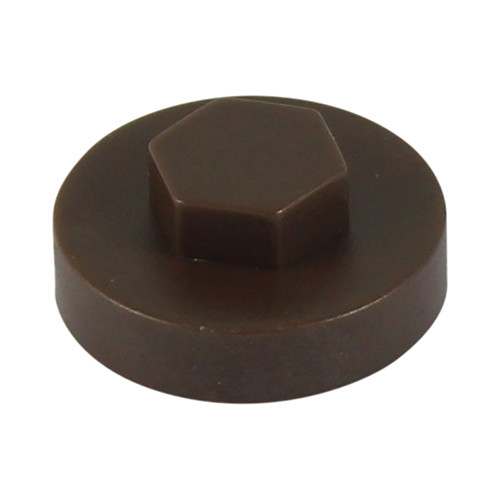 TIMCO Hex Head Cover Caps - Van Dyke Brown - 19mm - Bag of 1000