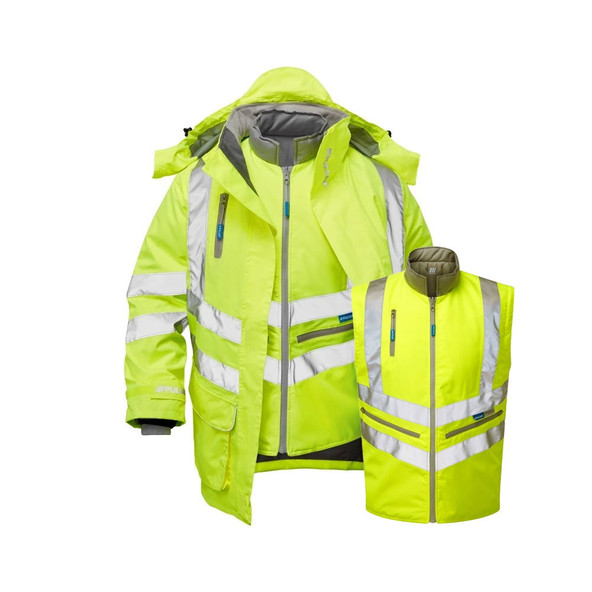 P487 Pulsar 7 in 1 Hi Vis Storm Coat