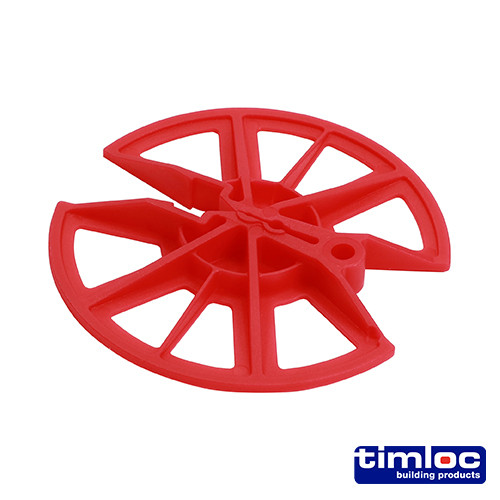 TIMCO Insulation Retaining Discs - Red - 80mm Dia - Bag of 250
