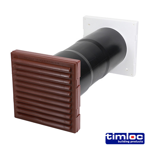 TIMLOC Aero Core Through-Wall Vent Set with Baffle - Brown - ACV7BR - 127 x 350mm