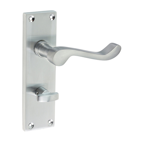 TIMCO Victorian Scroll Bathroom Handles - Satin Chrome - 152 x 42mm
