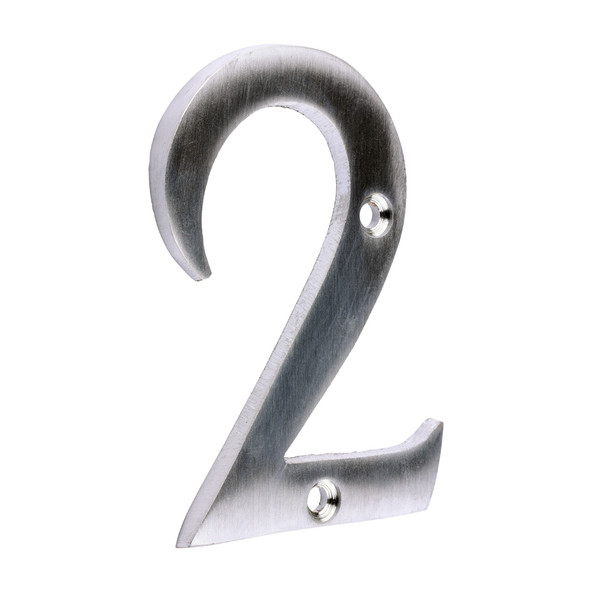 TIMCO Door Numeral 2 - Satin Chrome - 76mm