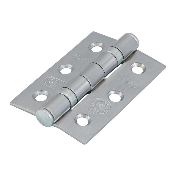 TIMCO Grade 7 Fire Door Hinges - Satin Chrome - 76 x 50 x 2.0mm