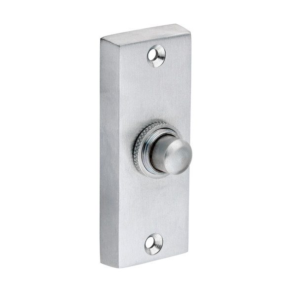 TIMCO Traditional Door Bell Push - Satin Chrome - 80 x 31mm