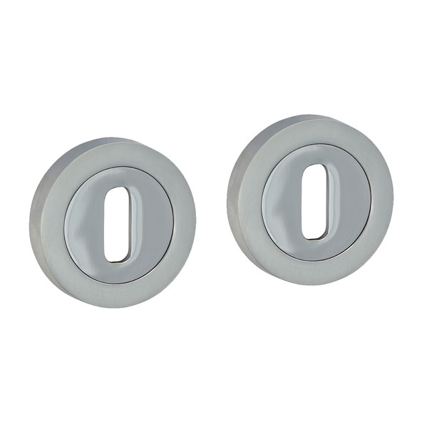 TIMCO Standard Profile Escutcheon - Polished & Satin Chrome - 51mm