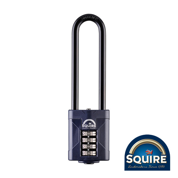 Squire Combination Padlock - Steel 4" Long Shackle - CP50/4 - 50mm