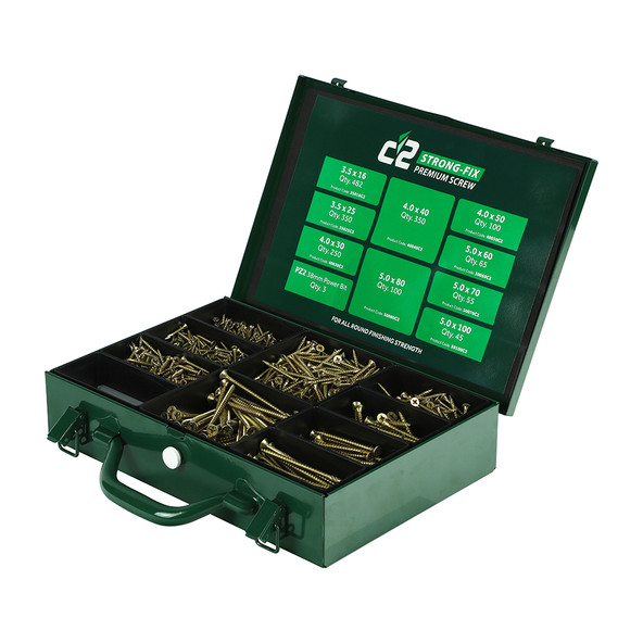 TIMCO C2 Strong-Fix Trade Case - PZ - Double Countersunk - Yellow - Case of 1798