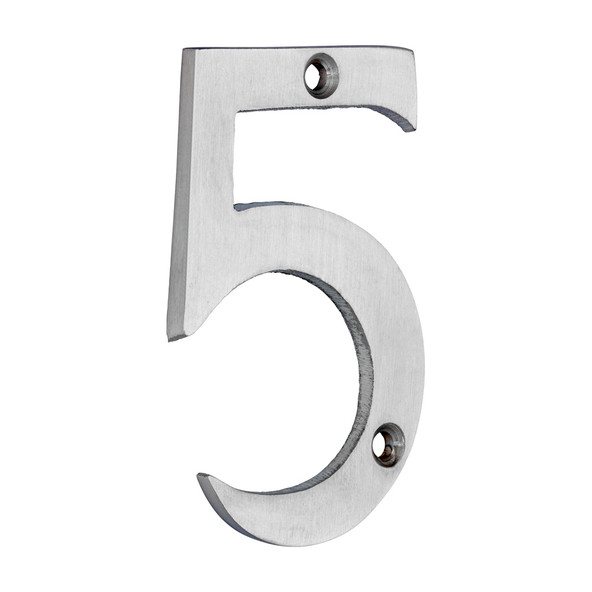 TIMCO Door Numeral 5 - Satin Chrome - 75mm TIMCO Door Numeral 5 - Satin Chrome - 75mm