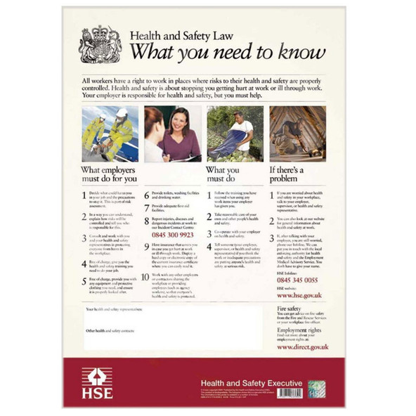 Health & Safety Law 420mm x 590mm (A2) Biodegrad Sign Health & Safety Law 420mm x 590mm (A2) Biodegrad Sign