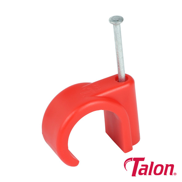 Talon Nail In Pipe Clip - Red - NCH22/20 - 22mm - Bag of 20