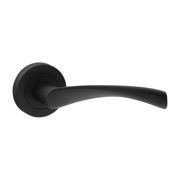 TIMCO Edleston Lever On Rose Handles - Matt Black - 51mm