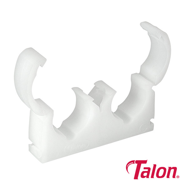 Talon Double Hinged Clip - White - TD22 - 22mm - Bag of 50