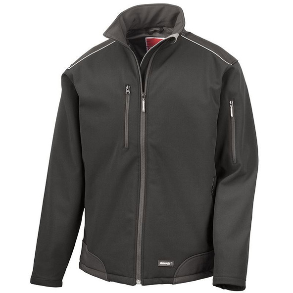 R124 Result Softshell Jacket - Black - (3XL)