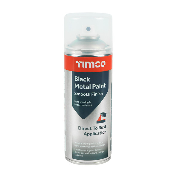 TIMCO Black Metal Paint - Smooth Finish - 380ml