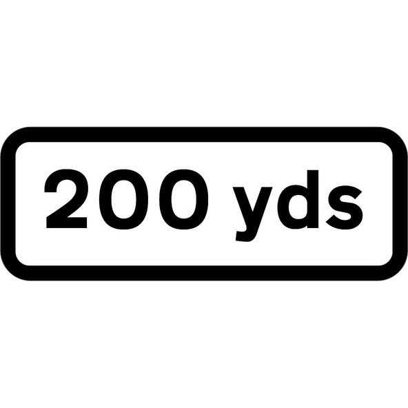 200 YDS Supplementary Plate to suit 750mm - 300mm Centres (Black & White) Plastic CR1 Quick Fit Sign