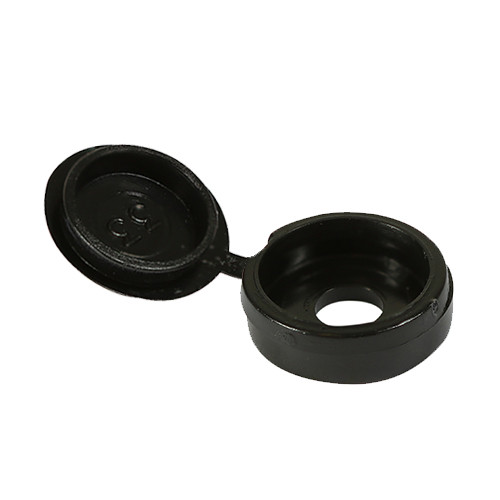 TIMCO Hinged Screw Caps - Large - Black - To fit 5.0 to 6.0 Screw - Pack of 50