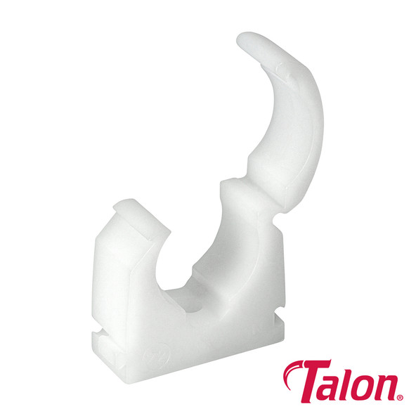 Talon Single Hinged Clip - White - TS22 - 22mm - Bag of 100