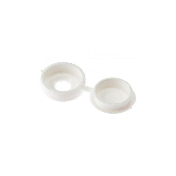 Hinged Cover Caps - 10g-12g - White - Box of 100