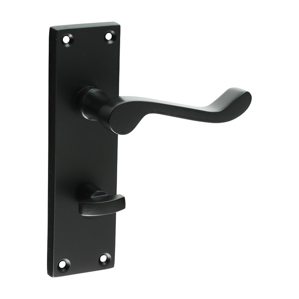 TIMCO Victorian Scroll Bathroom Handles - Matt Black - 152 x 42mm