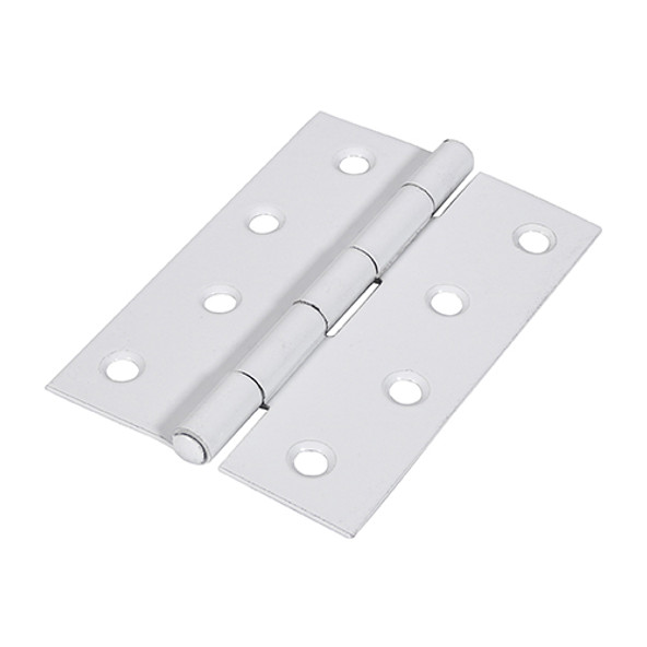 Plain Butt Hinge - Fixed Pin (1838) - White Plain Butt Hinge - Fixed Pin (1838) - White