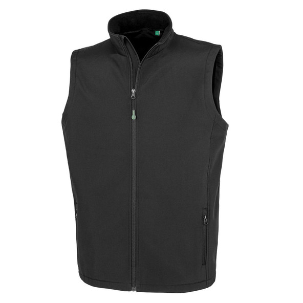 R902M Men's Genuine Recycled 2-Layer Softshell Bodywarmer - Black - (L)