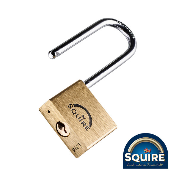 Squire Premium Brass Lion Padlock - 2.5" Long Shackle - LN4/2.5 - 40mm