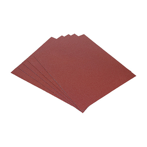 TIMCO Sanding Sheets - 80 Grit - Red - 230 x 280mm - Pack of 5