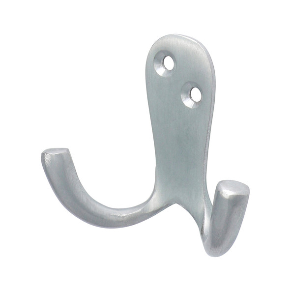 TIMCO Double Robe Hook - Satin Chrome - 47 x 24mm
