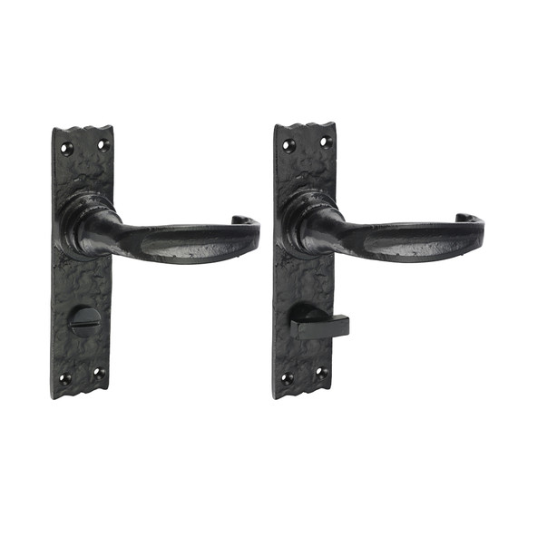 TIMCO Narrow Style Bathroom Lock Handles - Antique Black - 155 x 37mm TIMCO Narrow Style Bathroom Lock Handles - Antique Black - 155 x 37mm