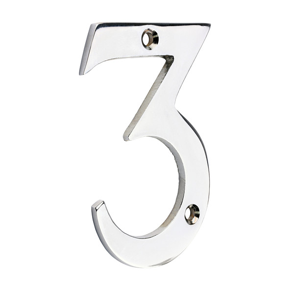 TIMCO Door Numeral 3 - Polished Chrome - 75mm