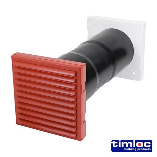 TIMLOC Aero Core Through-Wall Vent Set with Baffle - Terracotta - ACV7TE - 127 x 350mm
