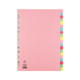 A4 Dividers - Assorted Tabs - 20 Part