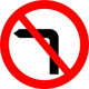 750mm No Left Turn - Black Plastic Sign