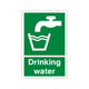 Drinking Water - 100mm Dia Self Adhesive Vinyl Sticker - Pack of 30