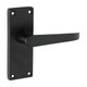 TIMCO Victorian Straight Latch Handles - Matt Black - 114 x 42mm