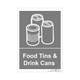 Cans - Grey - Self Adhesive Sticker