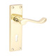 TIMCO Victorian Scroll Lock Handles - Polished Brass - 152 x 42mm