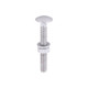 Carriage Bolts Hex Nuts & Form A Washers - Dome - Exterior - Silver