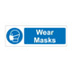 Wear masks 600mm x 200mm - 1mm Rigid Plastic Sign