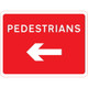 600 x 450mm Pedestrians Left - Black Plastic Sign