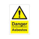 Danger asbestos - 1mm Rigid Plastic Sign