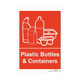 Plastic Bottles & Containers - Red - Self Adhesive Sticker