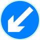 750mm 610 Directional Arrow - Black Plastic Sign