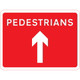 600 x 450mm Pedestrians Ahead - Black Plastic Sign