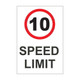 Speed limit 10mph - 600mm x 450mm - 1mm Rigid Plastic Sign