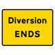 1050 x 750mm Diversion (ENDS) - Black Plastic Sign