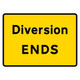 1050 x 750mm Diversion (ENDS) - Black Plastic Sign