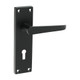 TIMCO Victorian Straight Lock Handles - Matt Black - 152 x 43mm