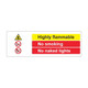 Highly flammable no smoking no naked flames 600mm x 200mm - 1mm Rigid Plastic Sign
