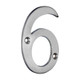 TIMCO Door Numeral 6 - Satin Chrome - 75mm